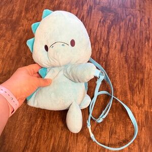 Cute Blue Dinosaur Plush Bag